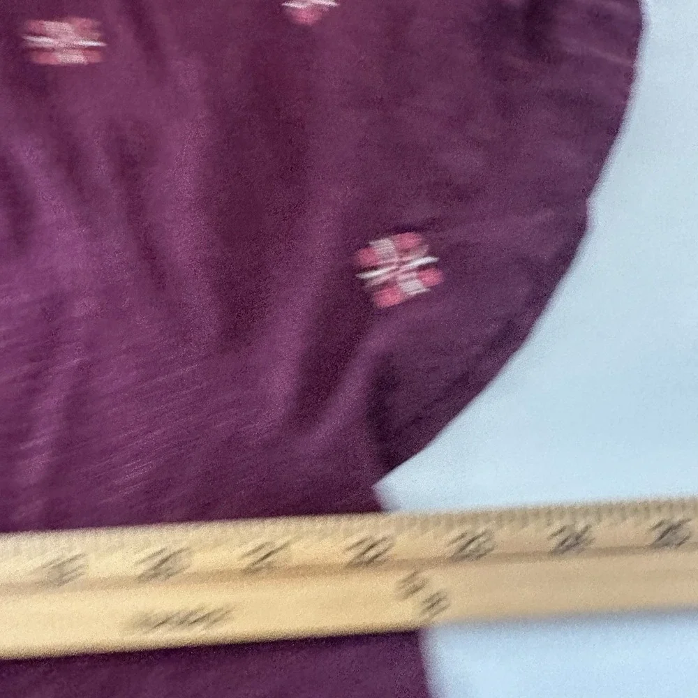 J JIll Womens Boho Top Size M Purple Knit Embroidered Square Neck Mature Casual - Picture 7 of 9